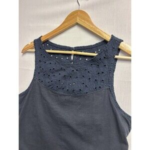 Y2K Hollister Tank Top Navy Blue Lace Keyhole Womens Juniors M